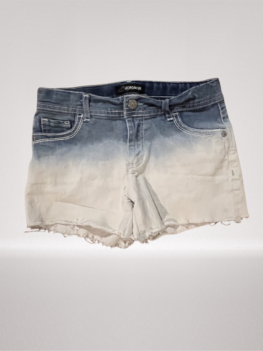 Jordache Blue to White Ombre Denim Cutoff Shorts